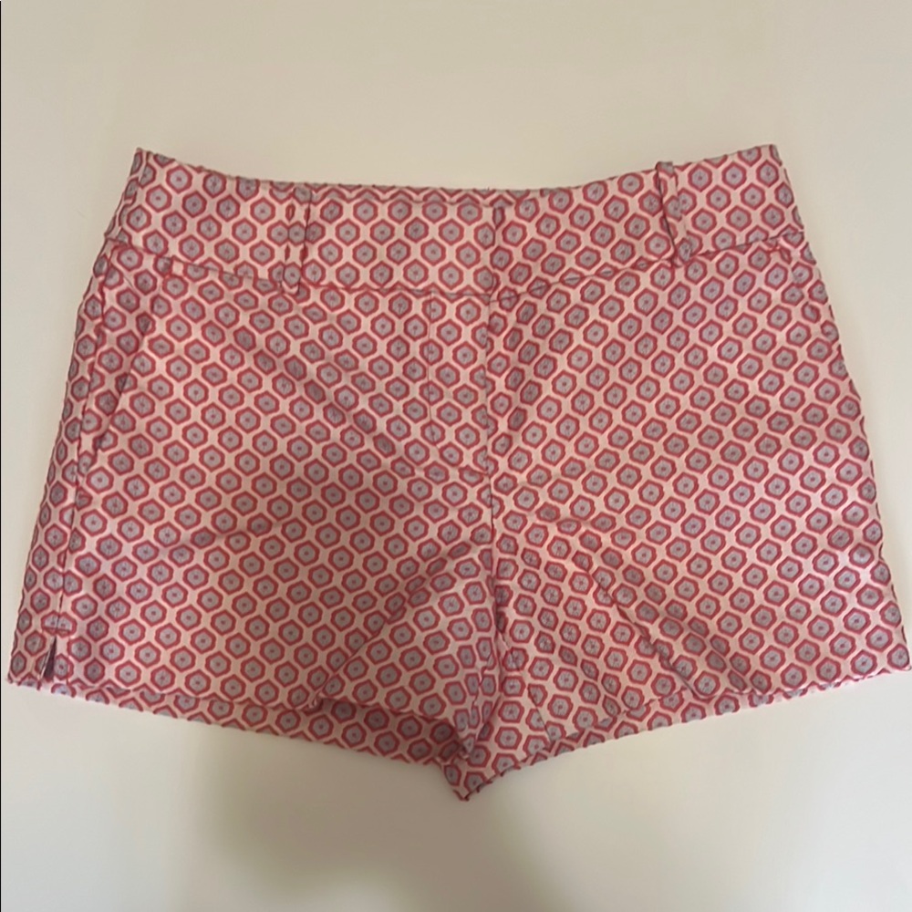 LOFT Pink Riviera Shorts with Geometric Pattern